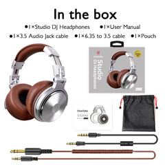 Oneodio Pro 30 Professional Studio DJ Headphones With Microphone Over Ear Wired Earphones HiFi Monitors Foldable Gaming Headset