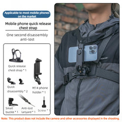 SUREWO Mobile Phone Quick Release Chest Strap Adjustable Holder Fixed Shooting Bracket Vedio Live Stream Photography Accessories