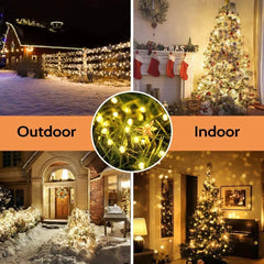 12m Solar Lights Outdoor 100 LED Waterproof Christmas Decorations 2024 Festoon Garden Fairy String Light Twinkle Lamp Tree Party