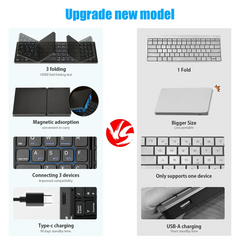 Beyour Folding Bluetooth Wireless Keyboard Numeric Keypad Number Pad B089 Foldable Portable Keyboard for Windows Android ios mac