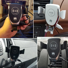 10W Qi Fast Wireless Car Charger with Auto-Clamping Mount for Windshield, Dashboard, and Vent, Convenient Phone Holder