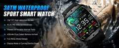 EIGIIS 2024 New Smart Watch 3ATM Waterproof For Men 1.96" HD Fitness Watch Heart Rate SpO2 Sleep Tracker 110+ Sports Mode QX11