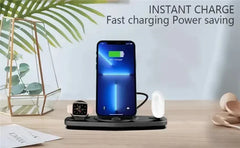 Foldable Wireless Charger Stand 3 in 1 for iPhone 16 15 14 13 Pro Max iWatch 8 7 Airpods Fast Charging Phone Holder Dock Station