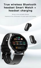 GEJIAN X7 Headset Smart Watch TWS Two In One Wireless Bluetooth Dual Headset Call Health Monitor Sport Music Smartwatch 2023 New