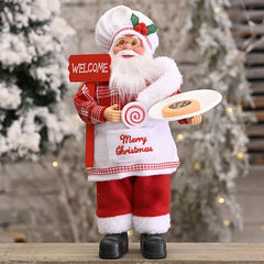 Christmas Santa Claus Toy With Gift Bag Stand Santa Claus Decor Resin Mini Holding Presents Home Navidad Party Ornaments 2024