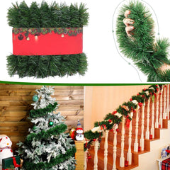 1Pc Christmas Green Tinsel Garland Artificial Vine Xmas Tree Hanging Ornament for 2024 Navidad Party DIY Decor Supplies