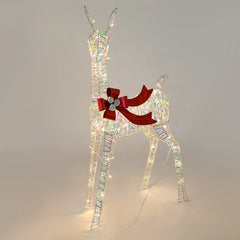 Christmas Iron Art Elk Deer with Lights Merry Cristmas Decoration for Home Glowing Reindeer Outdoor Yard Ornament 2024 New Year