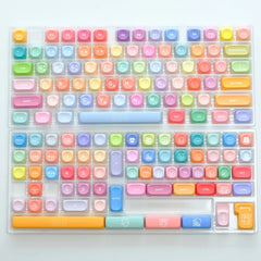 KBDiy KOA Profile Gummy Bears Keycap PBT Custom Korean Keycaps for Mechanical Keyboard Game Cute 141 Keys Caps ISO 7U Space Bar