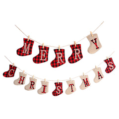 2024 New Christmas English Christmas Tree Hemp Party Festival Decoration Christmas Banner Hanging Decorations