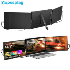 Dopesplay 14.1inch Portable Monitor 1200P FHD IPS Single Dual Screen Extender display For PC Switch Gaming Mac Laptop to 17.3“