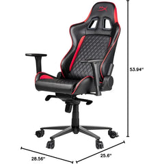 HyperX blast gaming chair-ergonomic gaming chair, leather upholstery video game chair-Red Black PC racing tilt gaslift foam