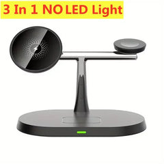 3 In 1 Magnetic Wireless Charger Stand For iPhone 16 15 14 Pro Max Apple Watch 9 8 7 Airprods Fast Charging Station Dock Holder