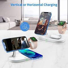 3 in 1 Wireless Charger Stand For iPhone 12 13 14 15 16 Fast Charging Station for Apple Watch 10 9 8 7 6 5 4 Airpods 2 3 Pro