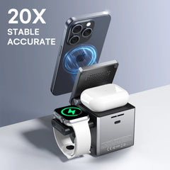 ZeeHoo  3 in 1 Charging Station Multiple Devices Apple, MagSafe Portable Charger iPhone Wireless Stand, Travel Charger for iPhon