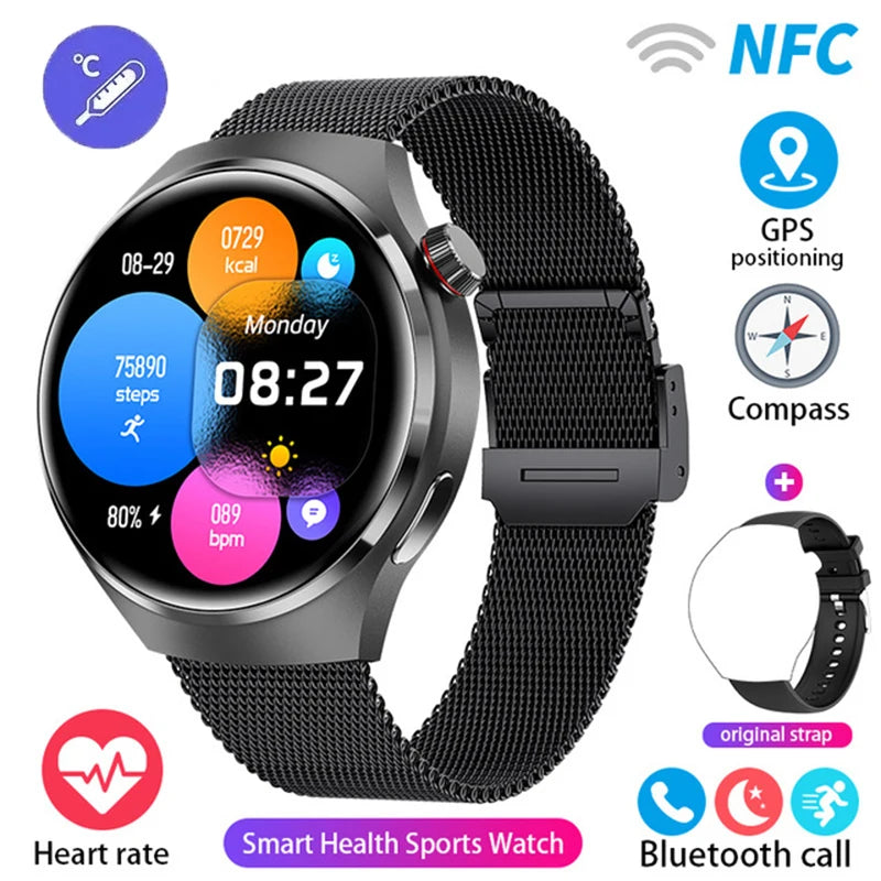 2024 New GPS Sports Track Men's Smart Watch NFC Bluetooth Call Waterproof Smartwatch 360 * 360 HD Touch Screen Smart Men Watches