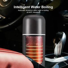 12V 24V Car Heating Cup Electric Kettle Stainless Steel Smart Temperature Control Touch LCD Display Travel Coffee Mug Warmer