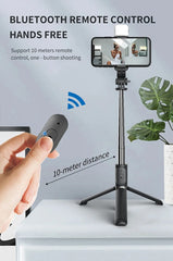 Lenovo Selfie Stick 1045mm with Wireless Bluetooth LED Fill Light Extended Tripod with Remote Shutter for Android IOS Cellphone