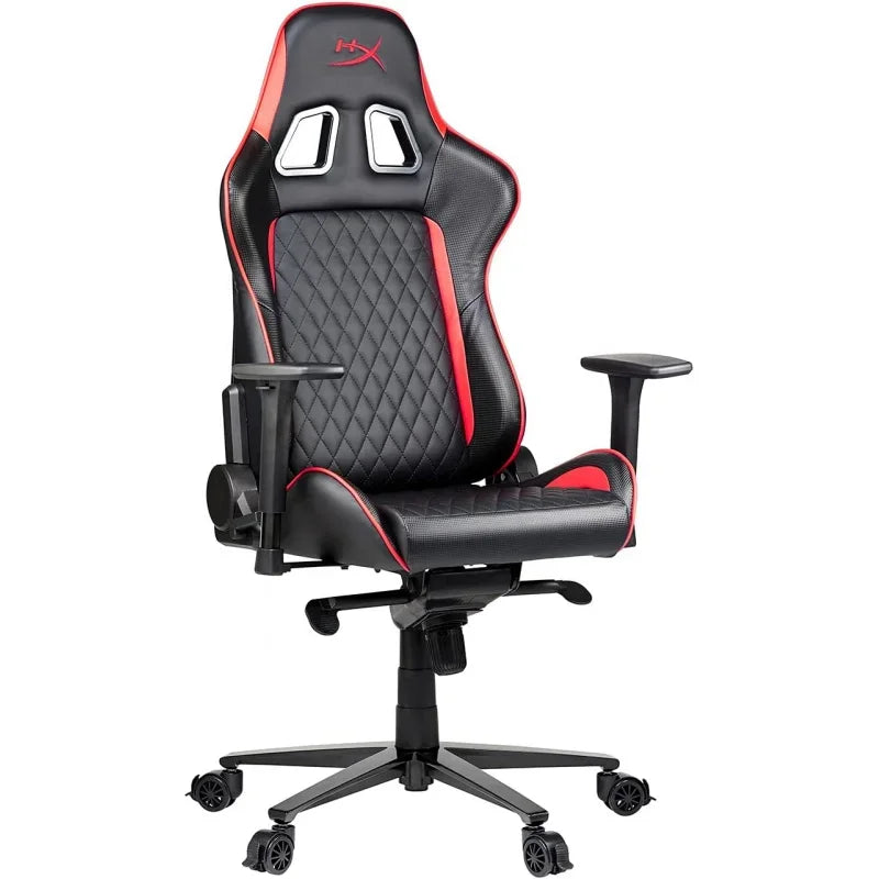 HyperX blast gaming chair-ergonomic gaming chair, leather upholstery video game chair-Red Black PC racing tilt gaslift foam