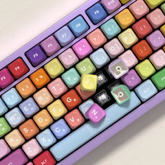 KBDiy KOA Profile Gummy Bears Keycap PBT Custom Korean Keycaps for Mechanical Keyboard Game Cute 141 Keys Caps ISO 7U Space Bar