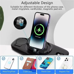 Foldable Wireless Charger Stand 3 in 1 for iPhone 16 15 14 13 Pro Max iWatch 8 7 Airpods Fast Charging Phone Holder Dock Station