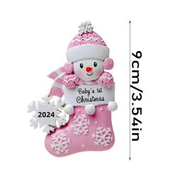 2024 New Christmas Tree Cute Decorations Resin Snowman Doll Personalized Pendant Decoration Best Gifts For Kids