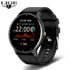 LIGE 2024 Smart watch Ladies Full touch Screen Sports Fitness watch IP67 waterproof Bluetooth For Android iOS Smart watch Female