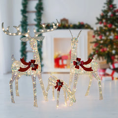 Christmas Iron Art Elk Deer with Lights Merry Cristmas Decoration for Home Glowing Reindeer Outdoor Yard Ornament 2024 New Year