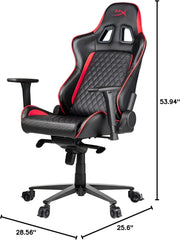 HyperX blast gaming chair-ergonomic gaming chair, leather upholstery video game chair-Red Black PC racing tilt gaslift foam