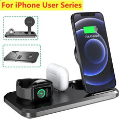 Foldable Wireless Charger Stand 3 in 1 for iPhone 16 15 14 13 Pro Max iWatch 8 7 Airpods Fast Charging Phone Holder Dock Station