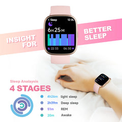 Alexa Built-in TOOBUR Smart Watch Heart Rate Monitor Sleep Tracker Pedometer IP68 Waterproof Smartwatch Compatible Android iOS