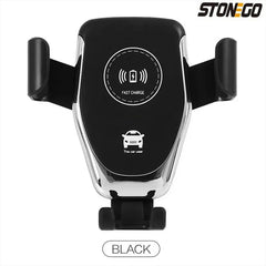 10W Qi Fast Wireless Car Charger with Auto-Clamping Mount for Windshield, Dashboard, and Vent, Convenient Phone Holder