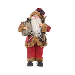 Christmas Santa Claus Toy With Gift Bag Stand Santa Claus Decor Resin Mini Holding Presents Home Navidad Party Ornaments 2024