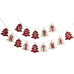 2024 New Christmas English Christmas Tree Hemp Party Festival Decoration Christmas Banner Hanging Decorations