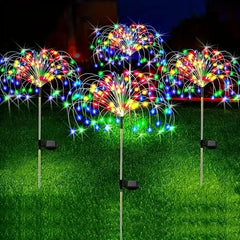 2Pack Solar Powered String Lamp Tree Waterproof Outdoor Fireworks 8 Modes DIY Lawn Patio Garden Christmas Light Decorations 2024