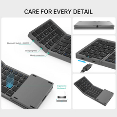 Beyour Folding Bluetooth Wireless Keyboard Numeric Keypad Number Pad B089 Foldable Portable Keyboard for Windows Android ios mac