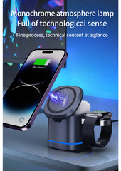 3 in 1 Transparent Magnetic 15W Wireless Charger Charger Stand For iPhone 14 13 12 ProMax Airpod Pro Watch 8 SE Charging Station