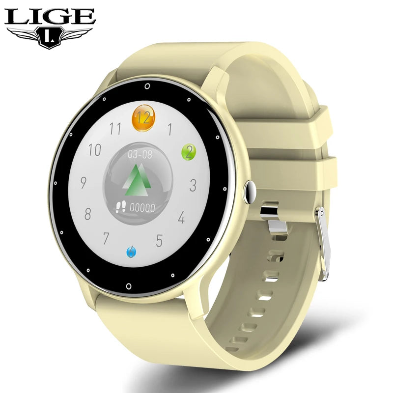 LIGE 2024 Smart watch Ladies Full touch Screen Sports Fitness watch IP67 waterproof Bluetooth For Android iOS Smart watch Female