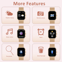 1.95-inch full touch screen smart watch,wireless calls and message reminders,multiple sports modes,Health detection function.