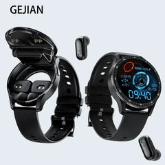 GEJIAN X7 Headset Smart Watch TWS Two In One Wireless Bluetooth Dual Headset Call Health Monitor Sport Music Smartwatch 2023 New