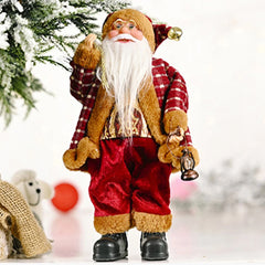 Christmas Santa Claus Toy With Gift Bag Stand Santa Claus Decor Resin Mini Holding Presents Home Navidad Party Ornaments 2024