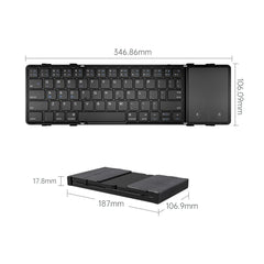 SeenDa Tri-Folding Wireless Keyboard with Touchpad Rechargeable Mini Keyboard Foldable Keyboard for Windows Phone PC Table