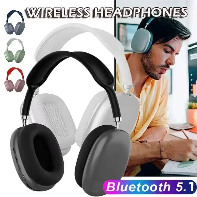 P9 Pro Max Wireless Bluetooth Headphones Hifi Stereo Noise Cancelling Waterproof Mic Pods Over Ear Sports Gaming Headset