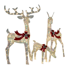 Christmas Iron Art Elk Deer with Lights Merry Cristmas Decoration for Home Glowing Reindeer Outdoor Yard Ornament 2024 New Year