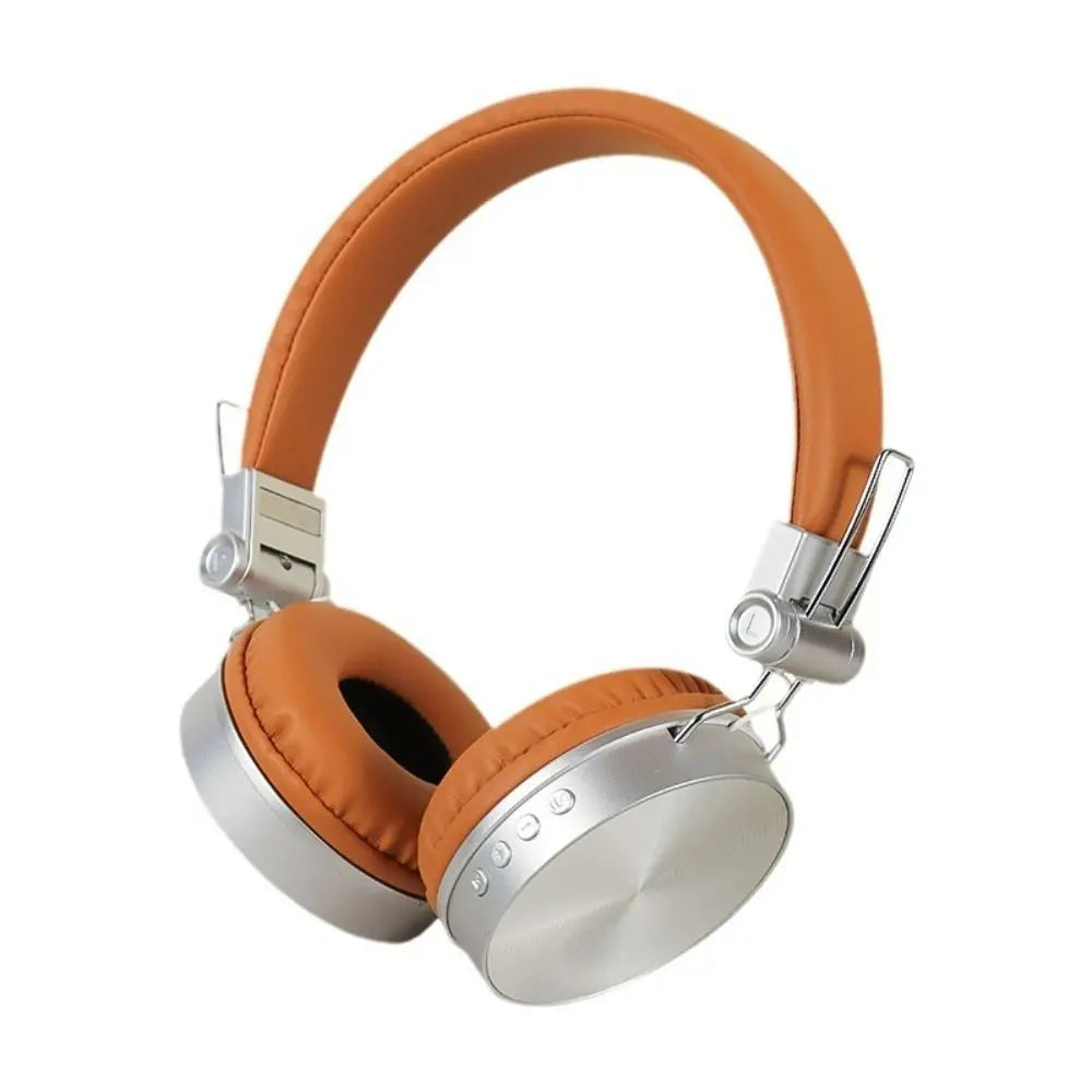 HIFI Retro Wireless Headset Foldable Over Ear Wireless Headphones 80s 90s Brown Retro Headphone Outdoor Mp3