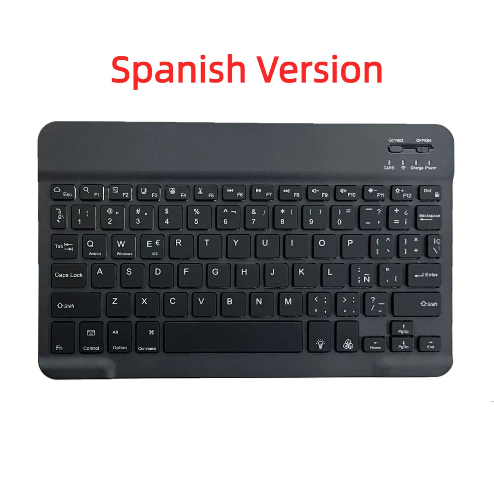 Mini Bluetooth Keyboard Wireless Keyboard Rechargeable Russian Spain Keyboards For IOS Android Windows 10 Inch For Phone Tablet