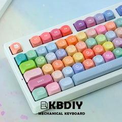 KBDiy KOA Profile Gummy Bears Keycap PBT Custom Korean Keycaps for Mechanical Keyboard Game Cute 141 Keys Caps ISO 7U Space Bar