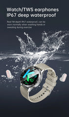 2024 2-in-1 smartwatch with TWS Bluetooth earphones, heart rate and blood pressure monitor, new sports and fitness watch