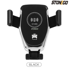 10W Qi Fast Wireless Car Charger with Auto-Clamping Mount for Windshield, Dashboard, and Vent, Convenient Phone Holder