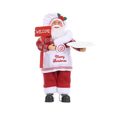 Christmas Santa Claus Toy With Gift Bag Stand Santa Claus Decor Resin Mini Holding Presents Home Navidad Party Ornaments 2024