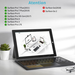 For Microsoft Surface Pro 3 4 5 6 7 8 9 X Go 1 2 3 Tablet Keyboard Ultra Slim Wireless Bluetooth Keyboard With Touchpad Backlit